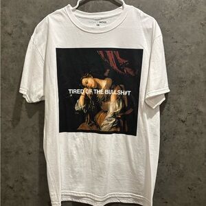 Fashion Nova White Graphic Tee with Bold Print